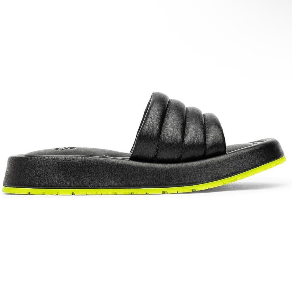 NIB P448 Fergie Slides Black Size 36